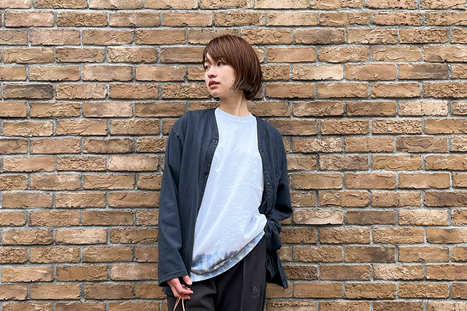 【Recommend】〈ORIGINAL Charcoal〉Soft MD Snap Cardigan