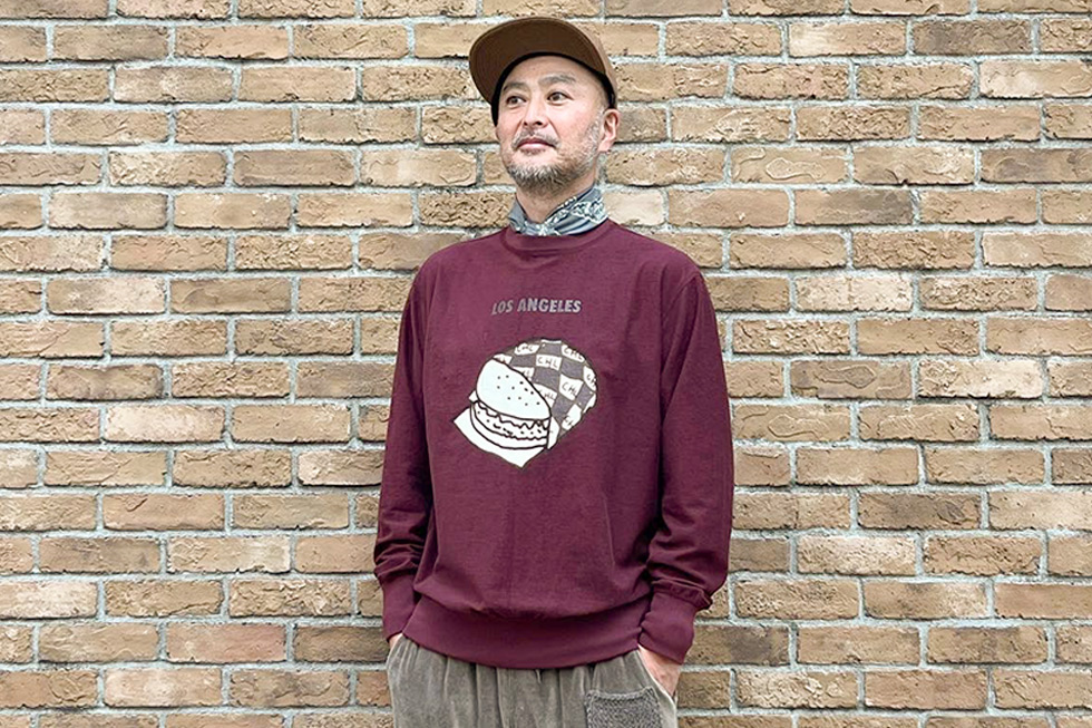 【Recommend】〈ORIGINAL Charcoal（オリジナル チャコール）〉Reversible Light Sweat City Print L/S