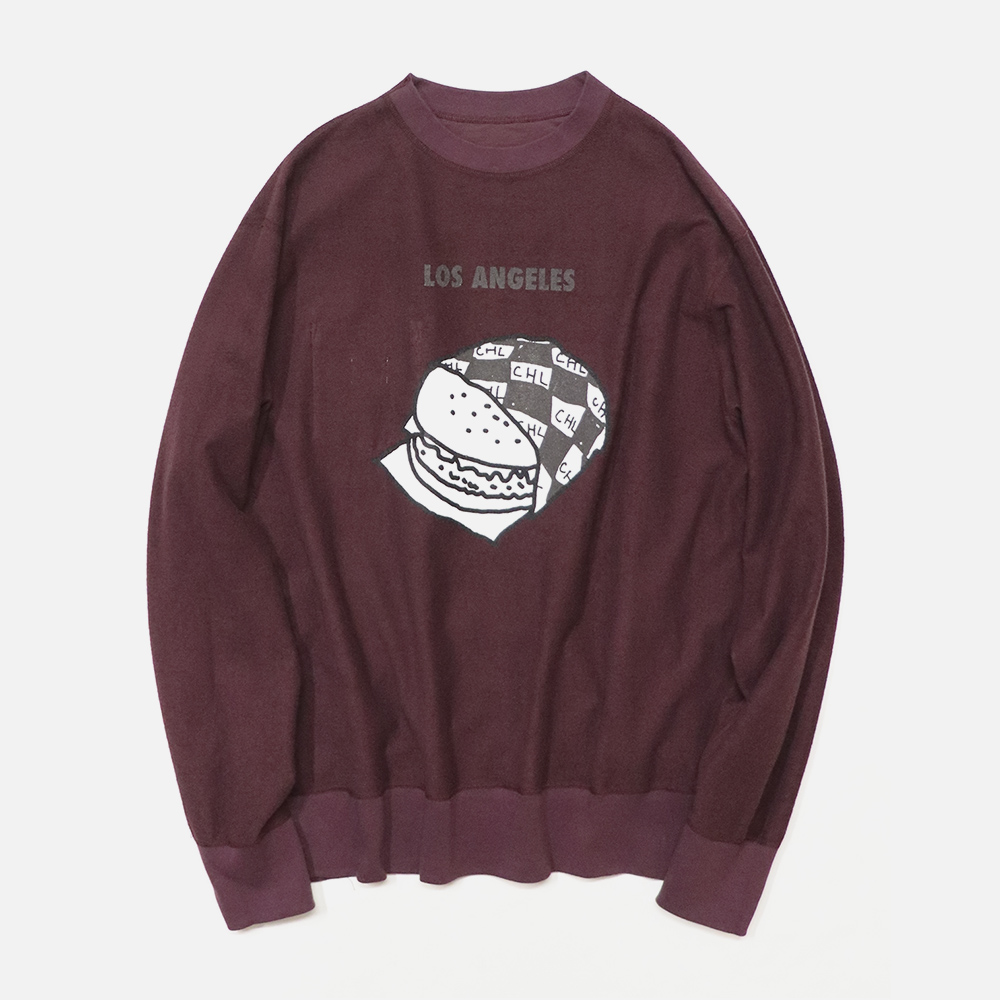 【Recommend】〈ORIGINAL Charcoal（オリジナル チャコール）〉Reversible Light Sweat City Print L/S