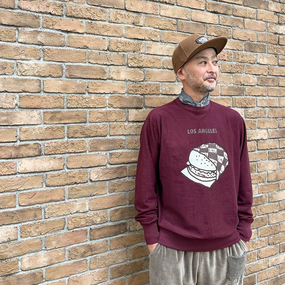 【Recommend】〈ORIGINAL Charcoal（オリジナル チャコール）〉Reversible Light Sweat City Print L/S